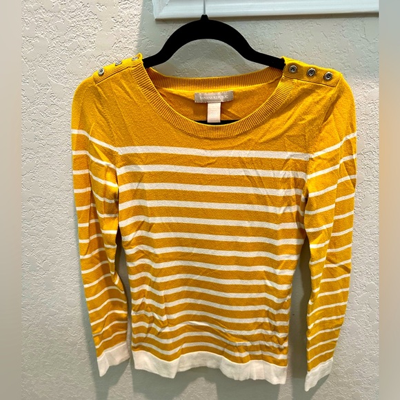 Banana Republic Mustard Striped Sweater - Picture 1 of 1